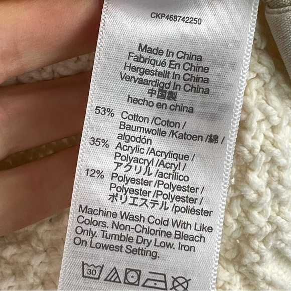 Madewell Cable Turtleneck Sweater Sz L Cream - Picture 14 of 15